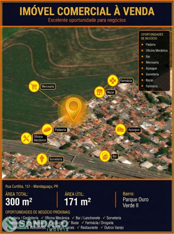 Salão Comercial para venda no Parque Ouro Verde em Mandaguacu com 300m² por R$ 550.000,00