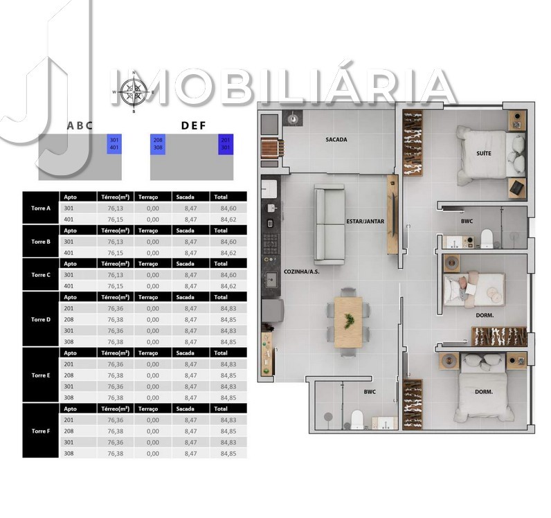 Apartamento para venda no Ingleses do Rio Vermelho em Florianopolis com 96,85m² por R$ 777.142,30
