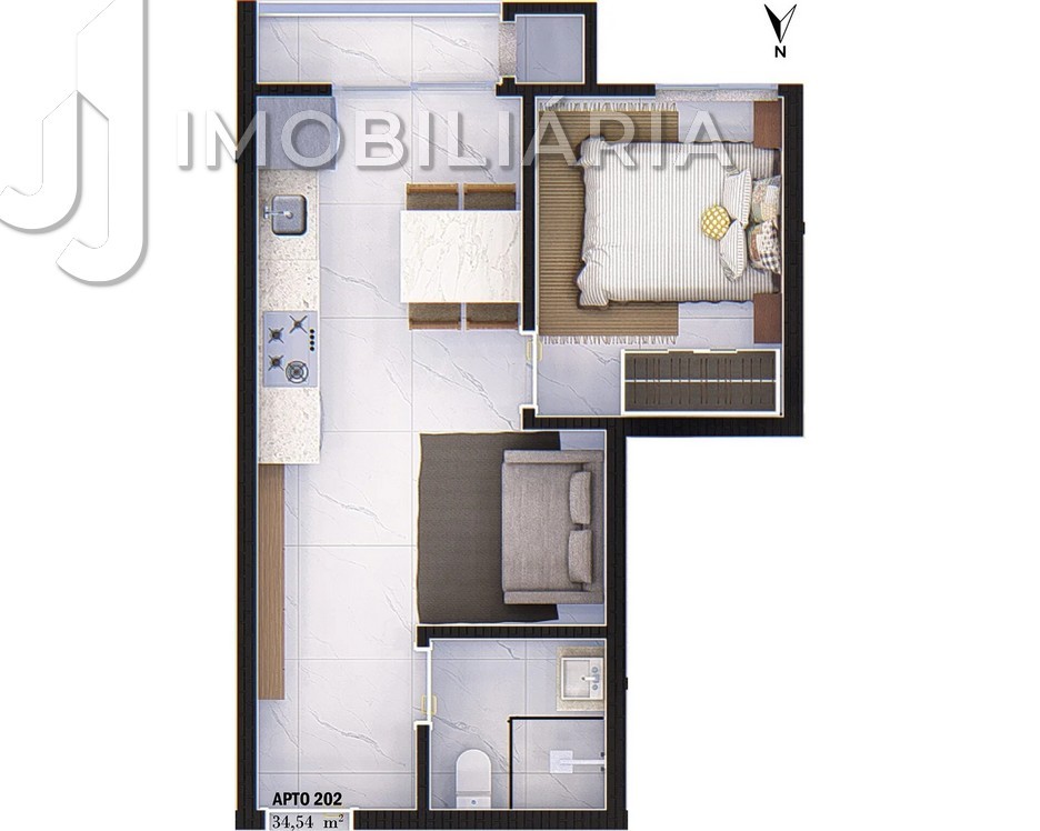 Apartamento para venda no Ingleses do Rio Vermelho em Florianopolis com 47,74m² por R$ 486.997,50