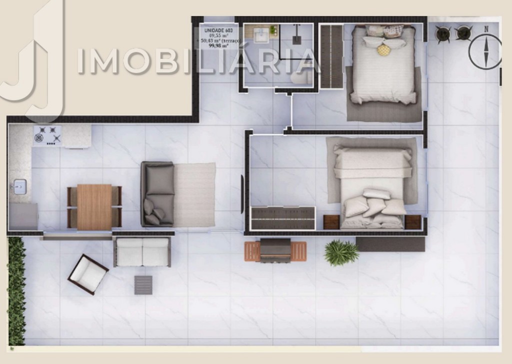 Cobertura para venda no Ingleses do Rio Vermelho em Florianopolis com 99,98m² por R$ 1.124.122,19