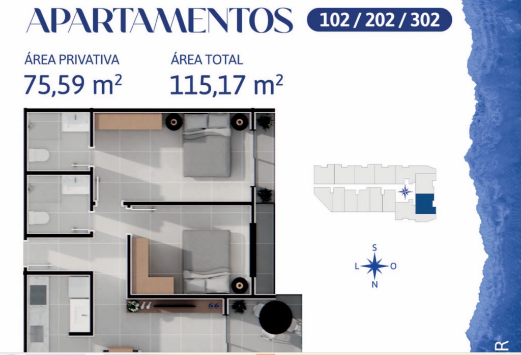 Apartamento para venda no Cachoeira do Bom Jesus em Florianopolis com 115m² por R$ 670.181,00
