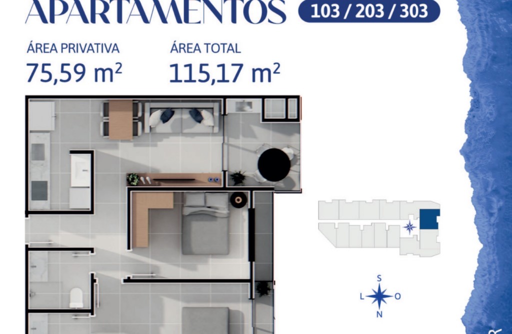 Apartamento para venda no Cachoeira do Bom Jesus em Florianopolis com 115m² por R$ 683.585,00
