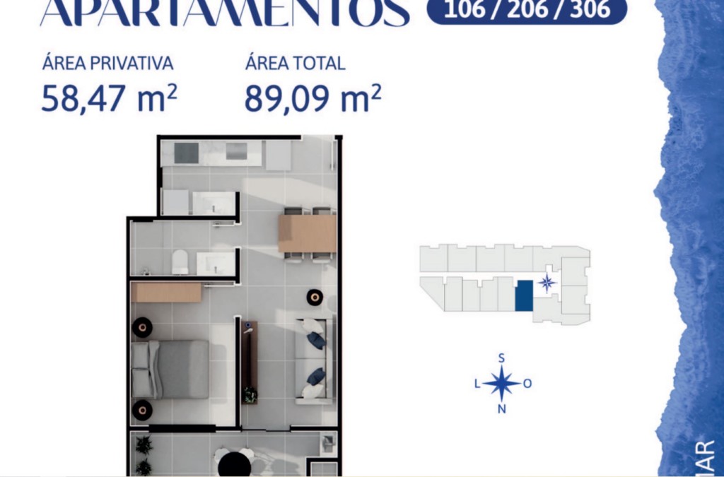 Apartamento para venda no Cachoeira do Bom Jesus em Florianopolis com 89m² por R$ 509.756,00