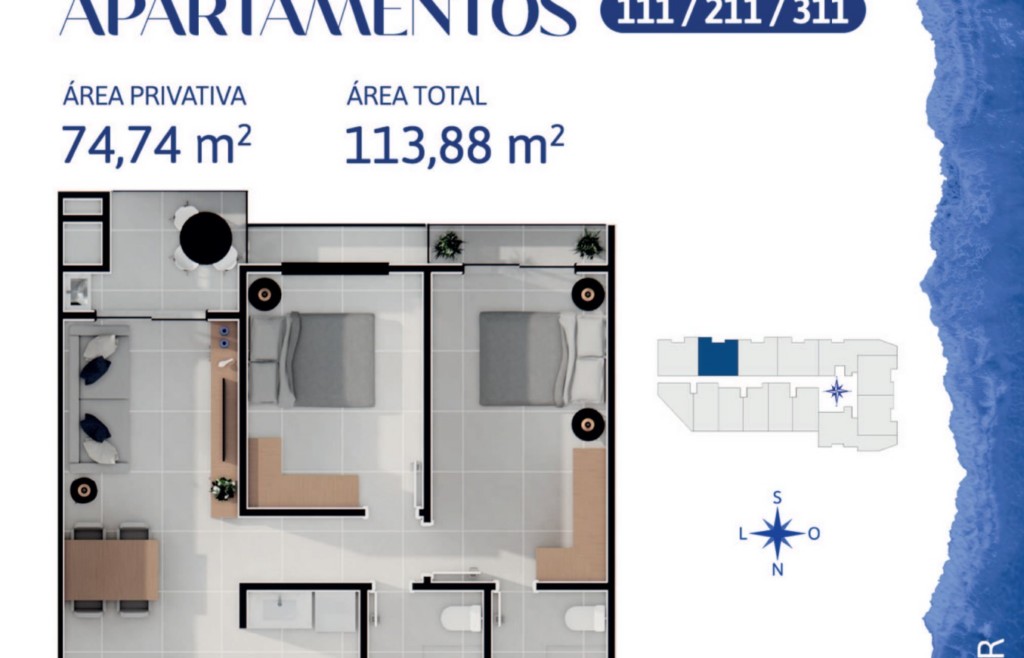 Apartamento para venda no Cachoeira do Bom Jesus em Florianopolis com 115m² por R$ 661.011,00