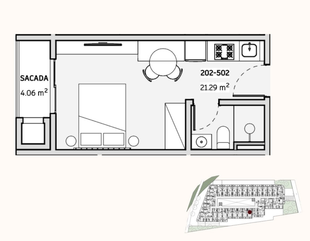 Apartamento para venda no Canasvieiras em Florianopolis com 43,45m² por R$ 540.000,00