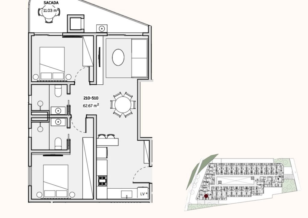 Apartamento para venda no Canasvieiras em Florianopolis com 73,7m² por R$ 1.016.000,00