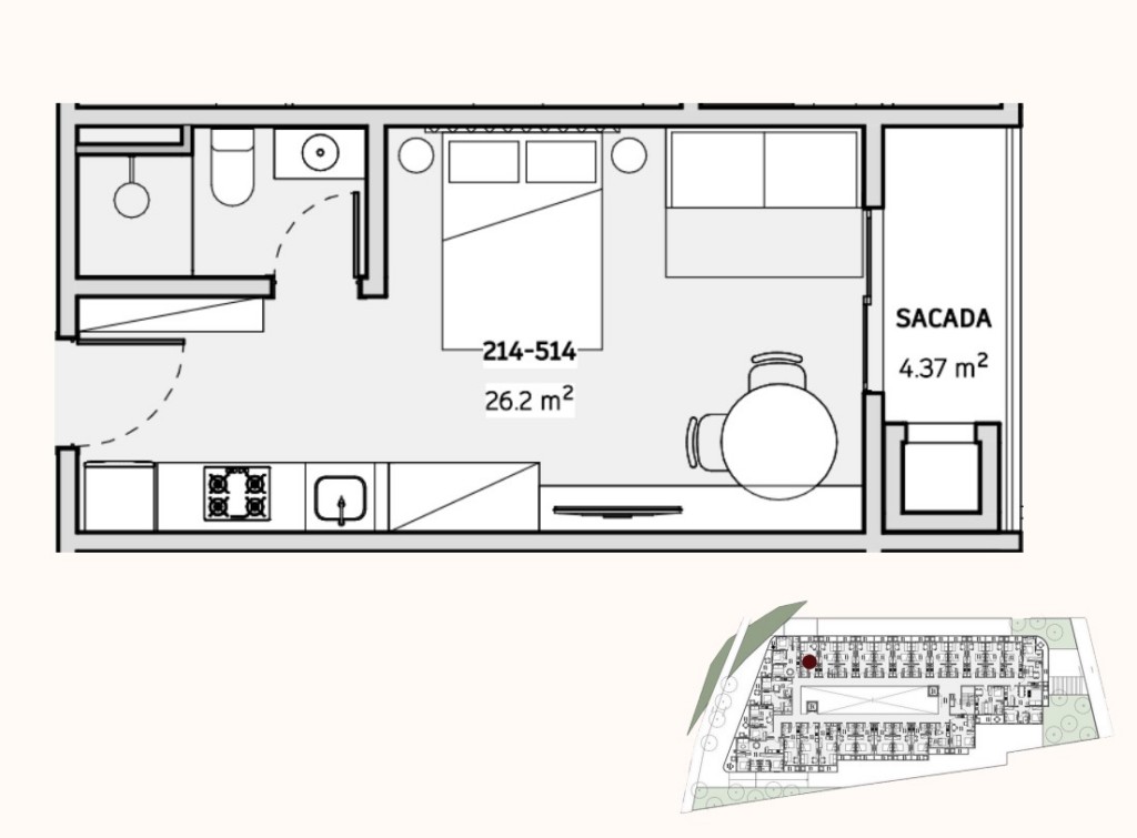 Apartamento para venda no Canasvieiras em Florianopolis com 31m² por R$ 390.000,00