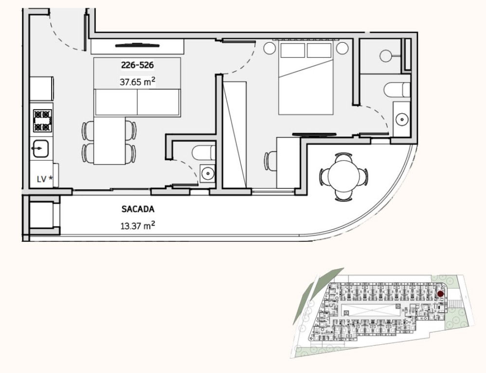 Apartamento para venda no Canasvieiras em Florianopolis com 30m² por R$ 598.000,00