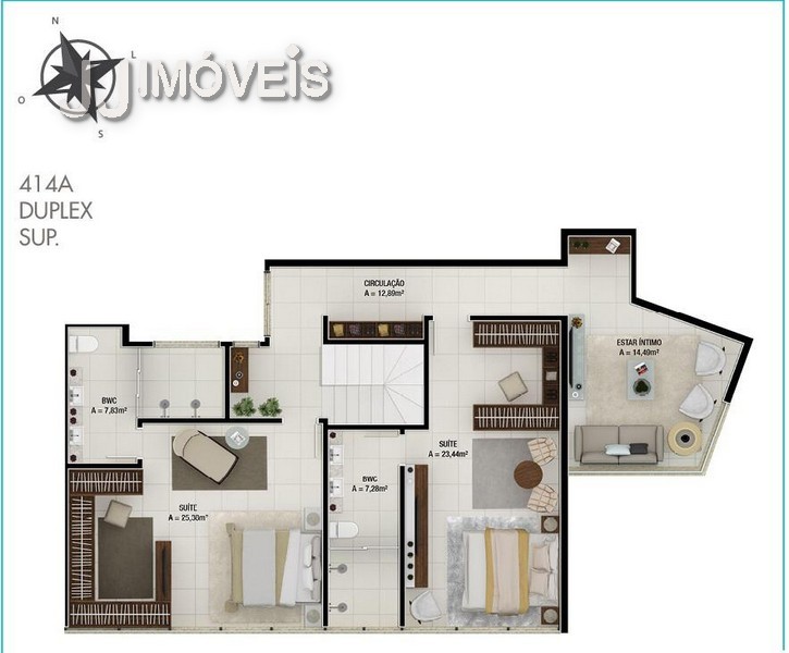 Apartamento para venda no Jurere Internacional em Florianopolis com 411,74m² por R$ 4.635.000,00