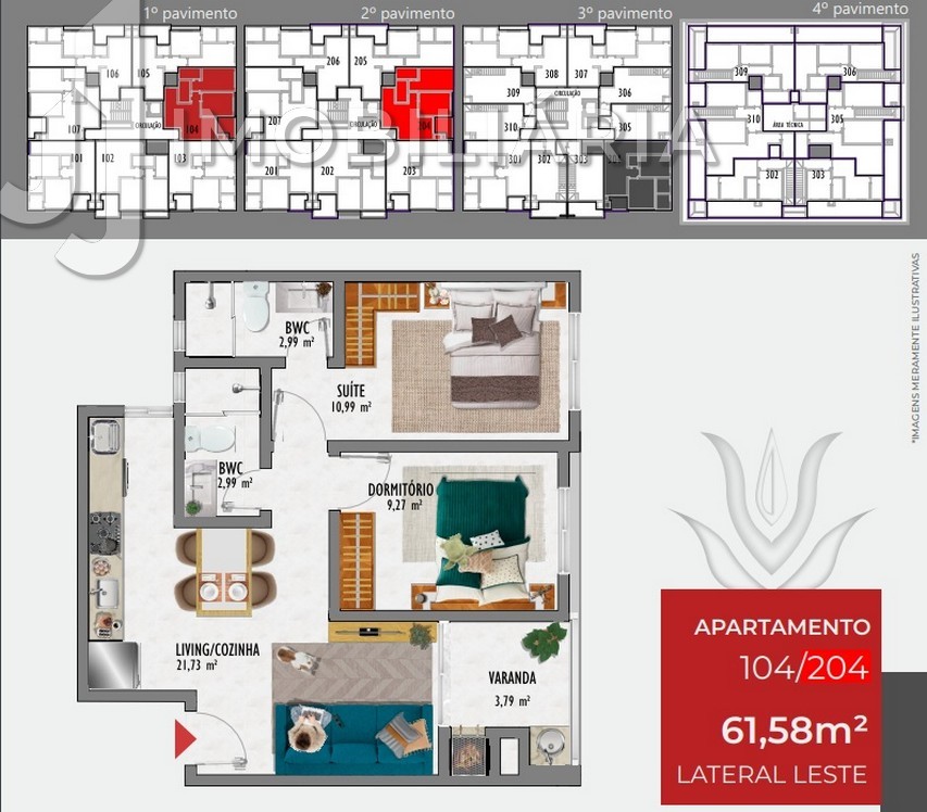 Apartamento para venda no Ingleses do Rio Vermelho em Florianopolis com 72,05m² por R$ 402.735,00