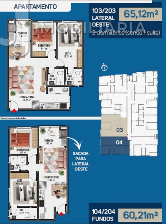 Apartamento para venda no Ingleses do Rio Vermelho em Florianopolis com 61,77m² por R$ 874.146,52