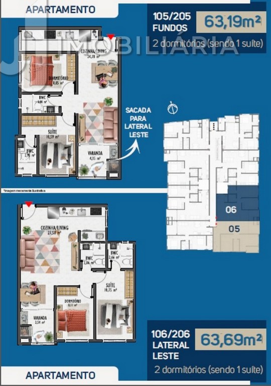 Apartamento para venda no Ingleses do Rio Vermelho em Florianopolis com 61,77m² por R$ 874.146,52