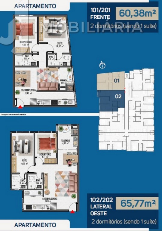 Apartamento para venda no Ingleses do Rio Vermelho em Florianopolis com 61,77m² por R$ 874.146,52