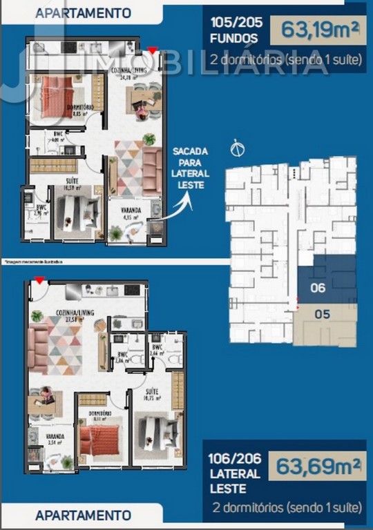 Apartamento para venda no Ingleses do Rio Vermelho em Florianopolis com 66,19m² por R$ 785.904,60