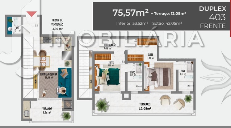 Apartamento para venda no Ingleses do Rio Vermelho em Florianopolis com 87,57m² por R$ 607.000,00