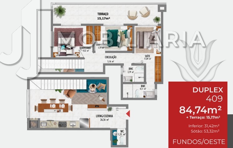 Apartamento para venda no Ingleses do Rio Vermelho em Florianopolis com 96,74m² por R$ 621.000,00