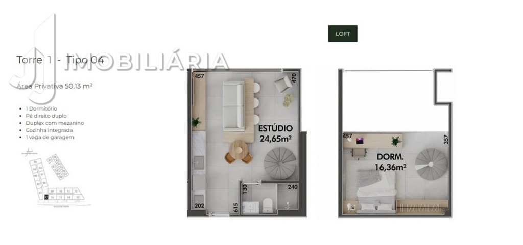 Apartamento para venda no Cachoeira do Bom Jesus em Florianopolis com 40,88m² por R$ 288.000,00
