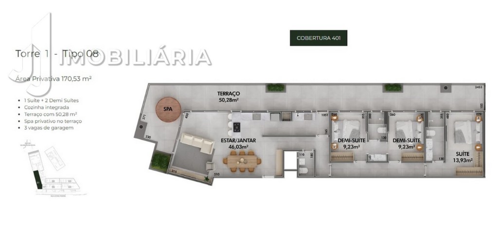 Apartamento para venda no Cachoeira do Bom Jesus em Florianopolis com 40,88m² por R$ 288.000,00