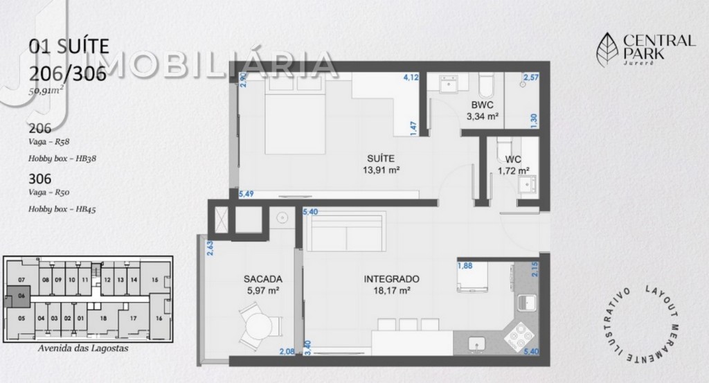 Apartamento para venda no Jurere Internacional em Florianopolis com 141,7m² por R$ 1.626.685,88