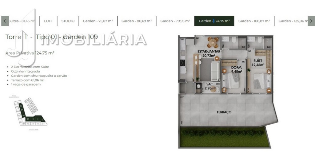 Apartamento para venda no Cachoeira do Bom Jesus em Florianopolis com 106,87m² por R$ 1.281.500,00