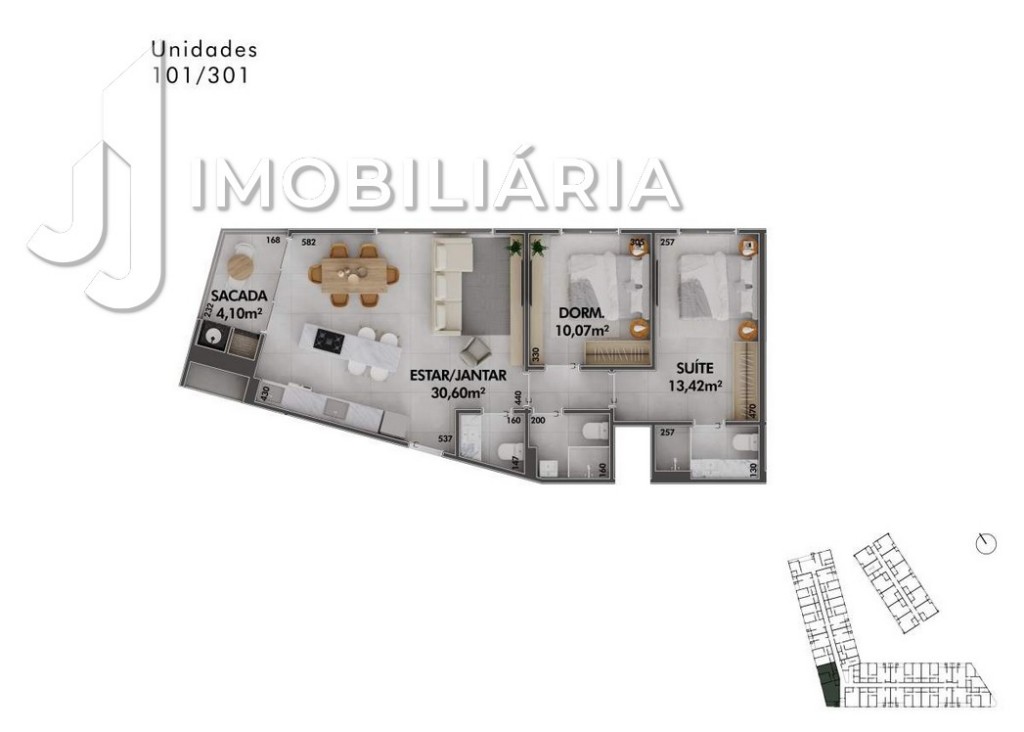 Apartamento para venda no Cachoeira do Bom Jesus em Florianopolis com 93,02m² por R$ 1.143.930,00