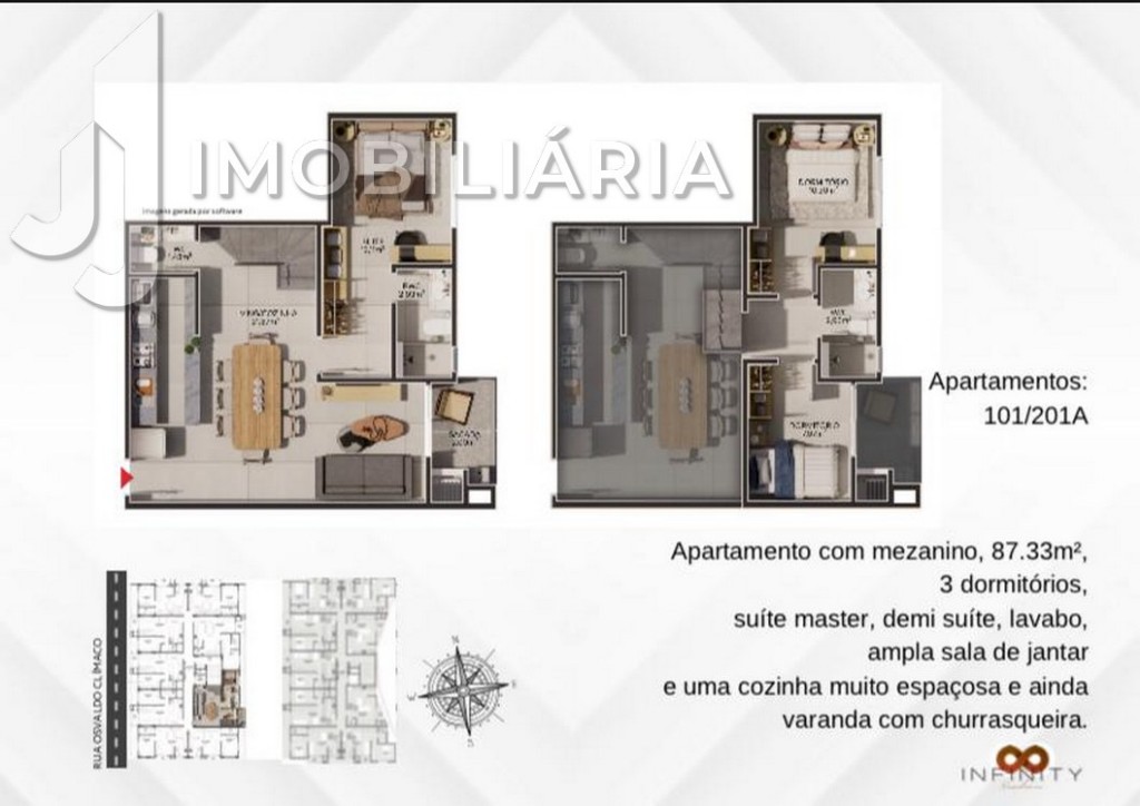 Apartamento para venda no Ingleses do Rio Vermelho em Florianopolis com 87,32m² por R$ 968.355,38