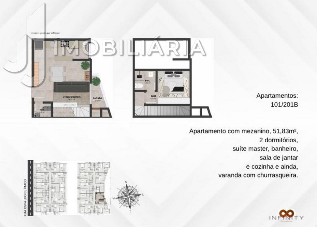 Apartamento para venda no Ingleses do Rio Vermelho em Florianopolis com 51,83m² por R$ 610.254,54 Apartamento para venda no Ingleses do Rio Vermelho em Florianopolis com 51,83m² por R$ 610.254,54