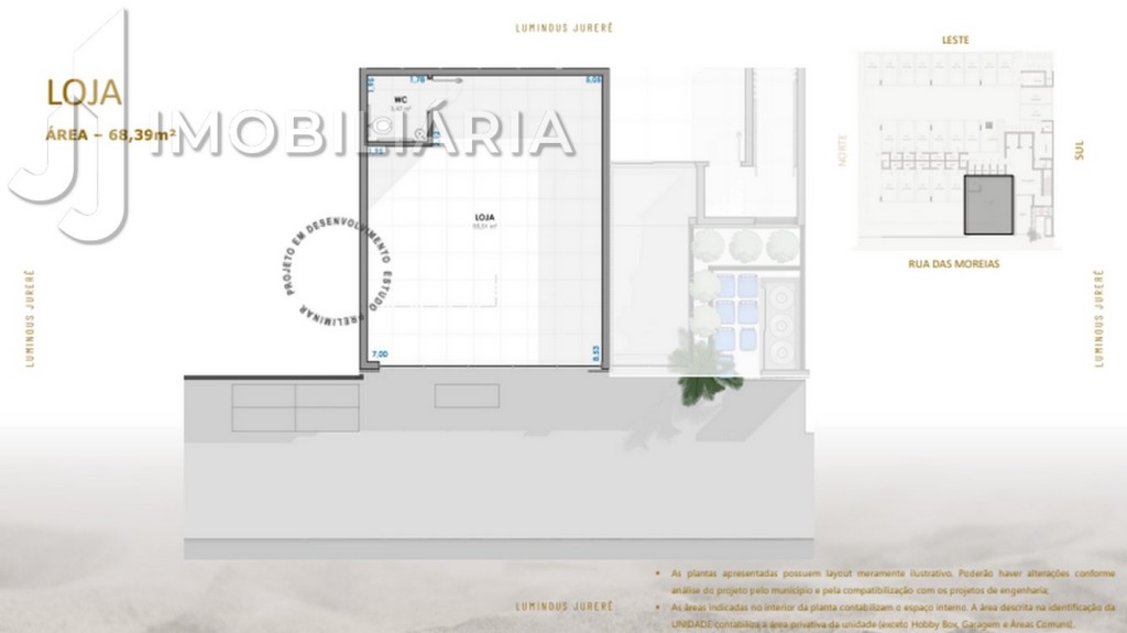 Loja para venda no Jurere em Florianopolis com 107,61m² por R$ 899.985,46