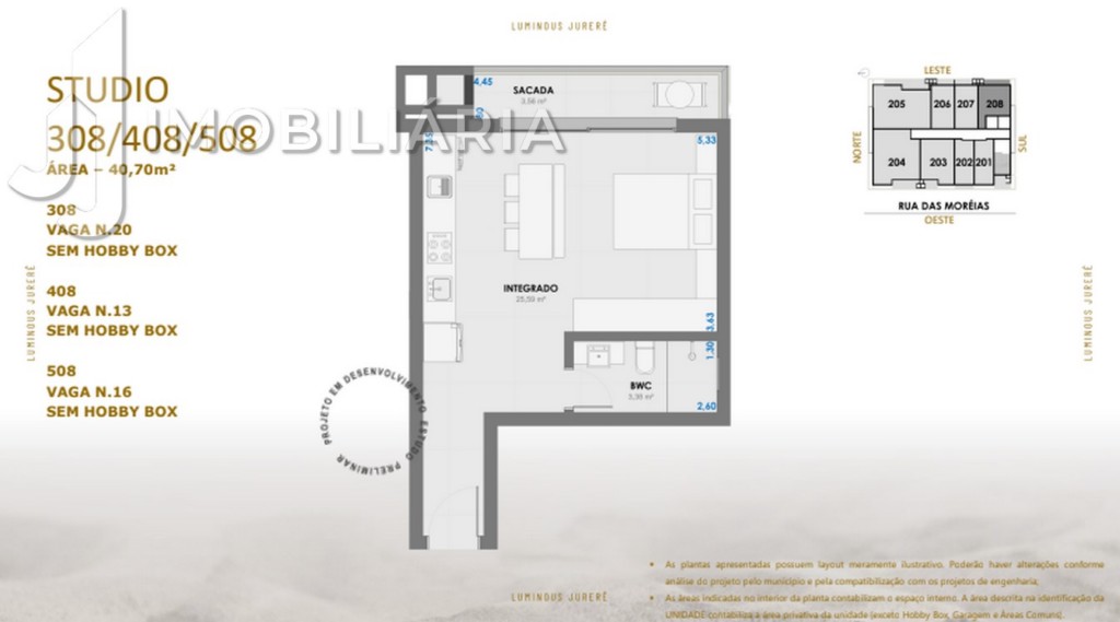 Apartamento para venda no Jurere em Florianopolis com 86,03m² por R$ 591.303,34