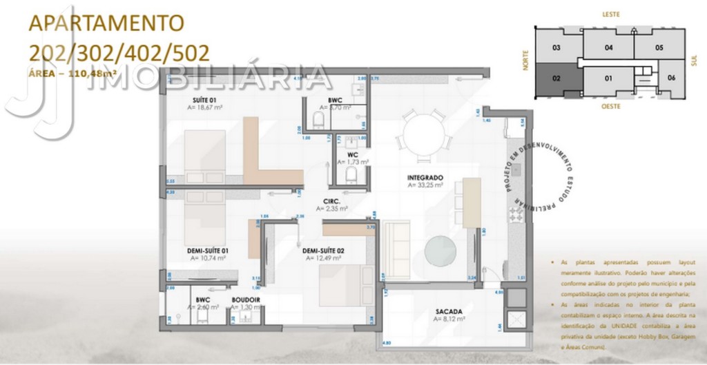 Apartamento para venda no Jurere em Florianopolis com 45,54m² por R$ 478.062,87