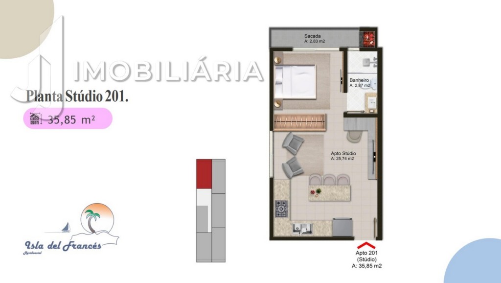 Apartamento para venda no Canasvieiras em Florianopolis com 47,85m² por R$ 502.845,00 Apartamento para venda no Canasvieiras em Florianopolis com 47,85m² por R$ 502.845,00
