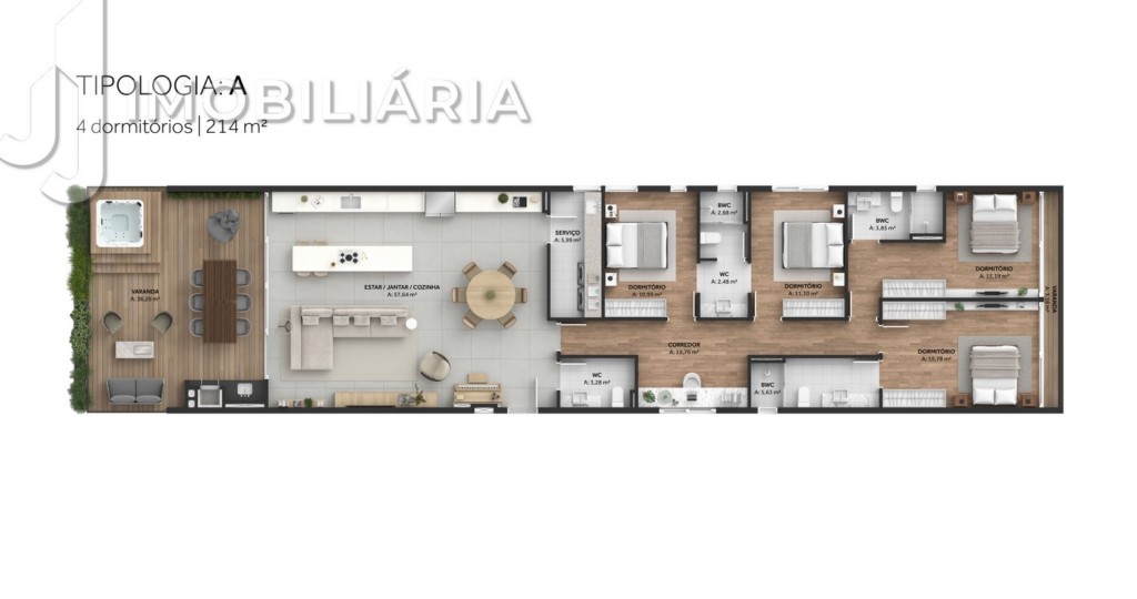 Apartamento para venda no Cacupe em Florianopolis com 231,61m² por R$ 4.152.630,53