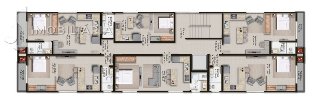 Apartamento para venda no Canasvieiras em Florianopolis com 36,68m² por R$ 382.981,00