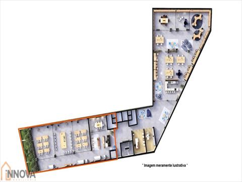 Sobreloja para locacao no Portao em Curitiba com 323m² por R$ 18.000,00