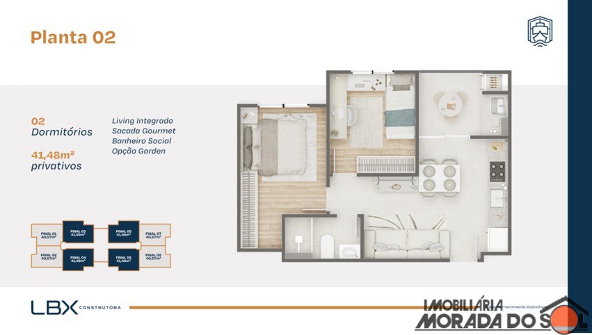Apartamento para venda no Av Ivai em Paiçandu com 41m² por R$ 220.000,00
