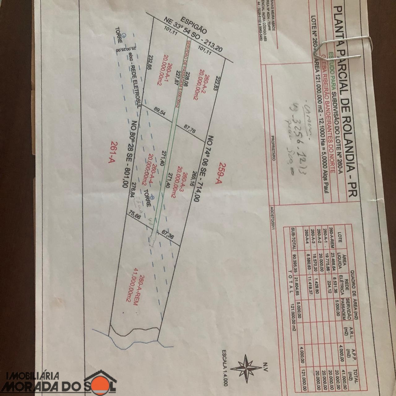 Área para venda no Jardim Alto da Boa Vista em Rolândia com 121.000m² por R$ 6.300.000,00