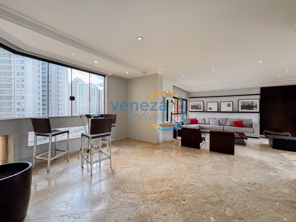 Apartamento para locação no bairro Gleba Palhano de Londrina com 225.78m<sup>2</sup> útil, 3 quartos, 2 vagas de garagem