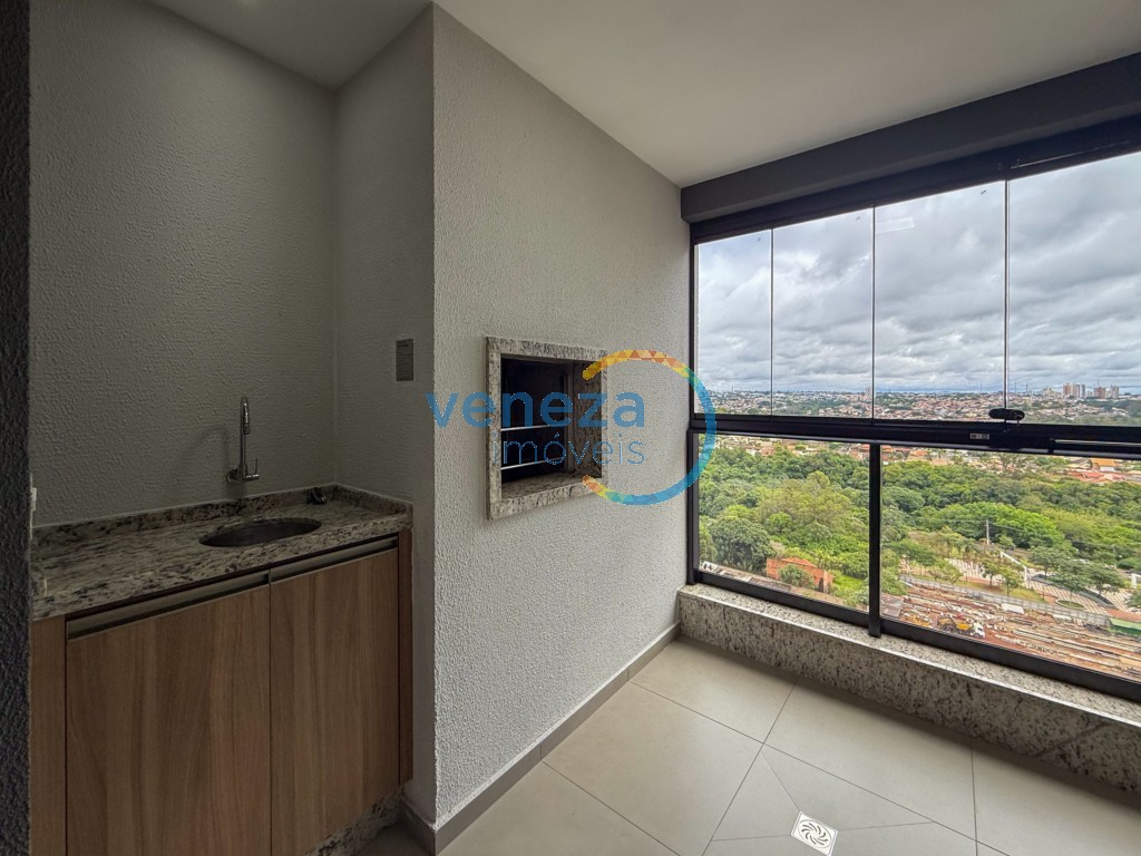 Apartamento para locação no bairro Gleba Palhano de Londrina com 81m<sup>2</sup> útil, 2 quartos, 2 vagas de garagem