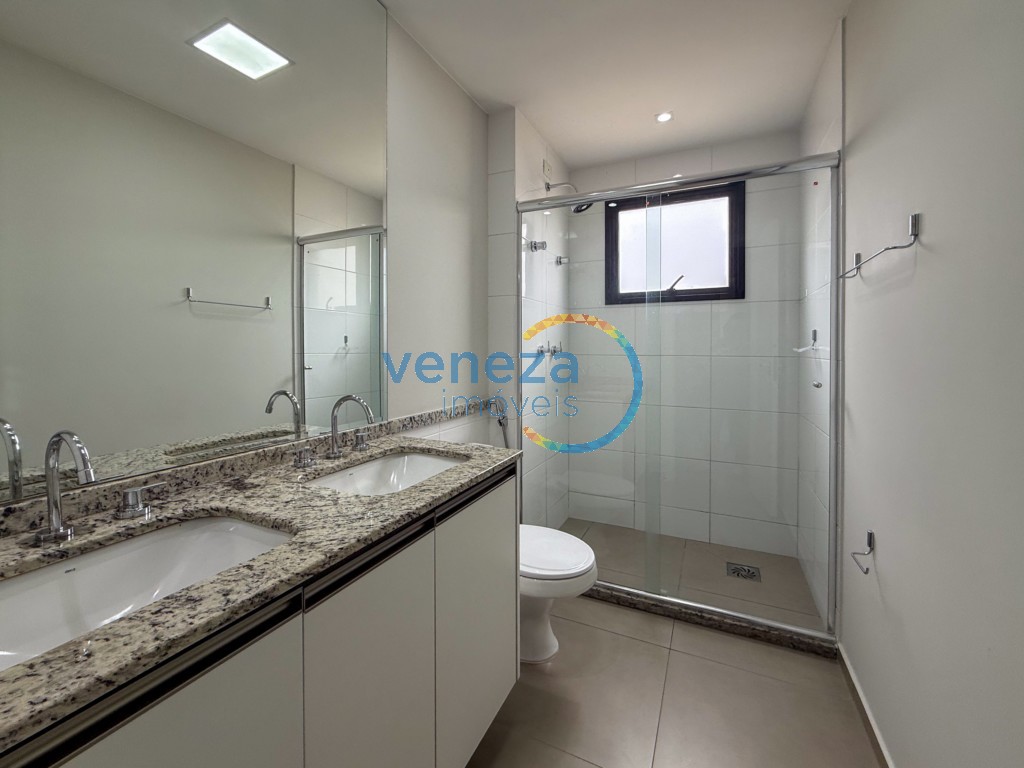 Apartamento para locação no bairro Gleba Palhano de Londrina com 81m<sup>2</sup> útil, 2 quartos, 2 vagas de garagem