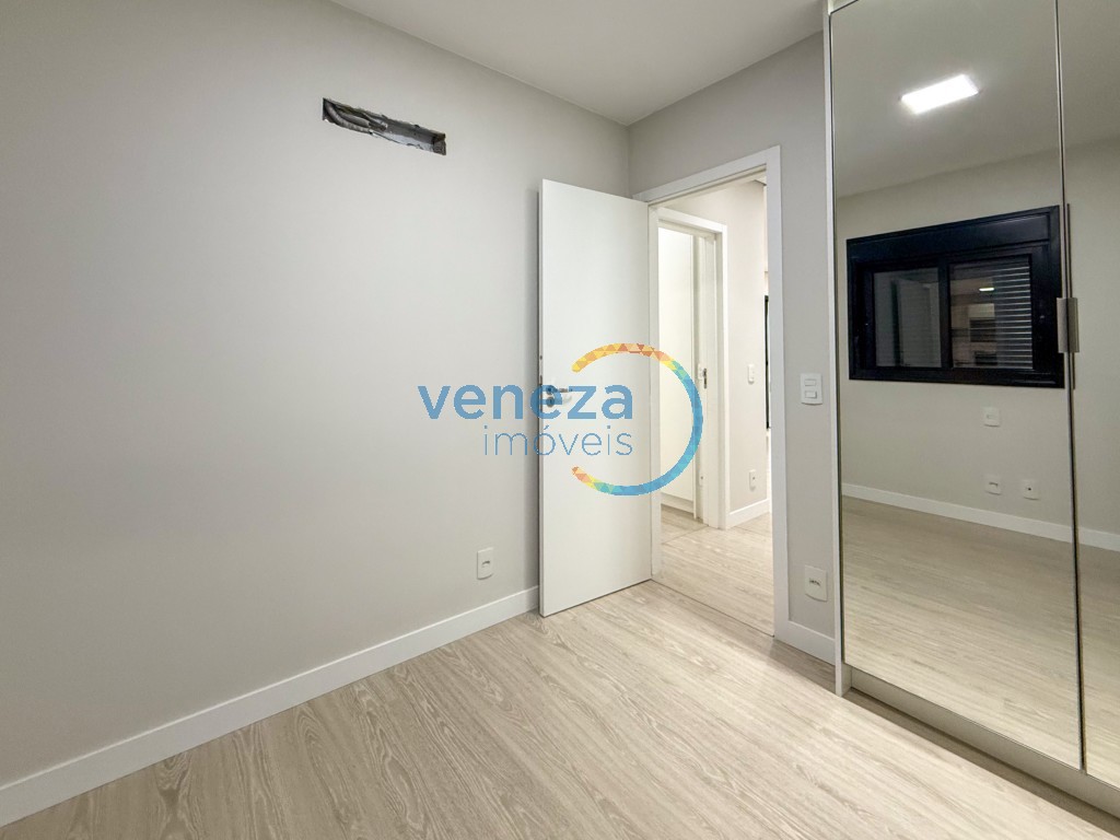 Apartamento para locação no bairro Gleba Palhano de Londrina com 81m<sup>2</sup> útil, 2 quartos, 2 vagas de garagem