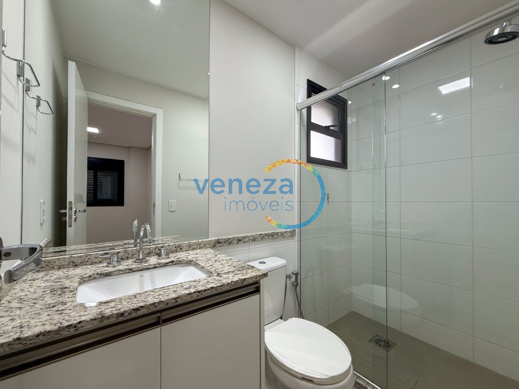 Apartamento para locação no bairro Gleba Palhano de Londrina com 81m<sup>2</sup> útil, 2 quartos, 2 vagas de garagem