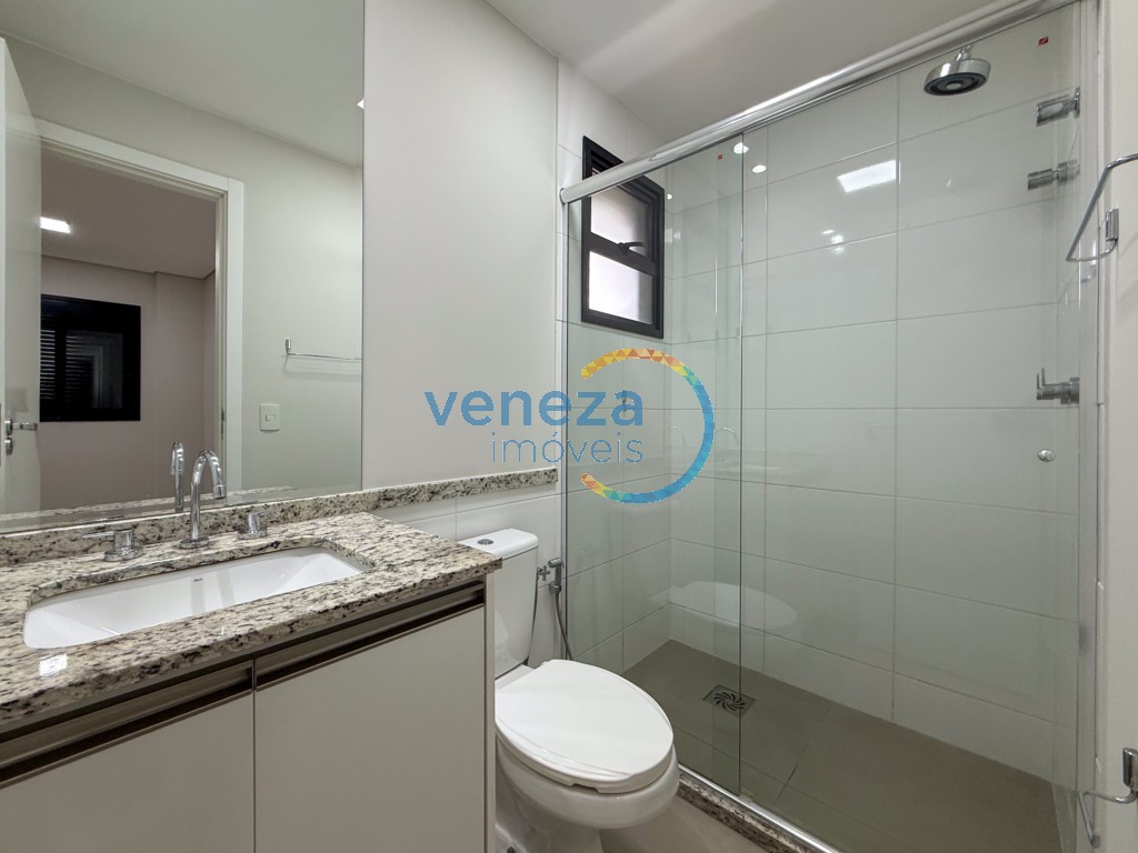 Apartamento para locação no bairro Gleba Palhano de Londrina com 81m<sup>2</sup> útil, 2 quartos, 2 vagas de garagem