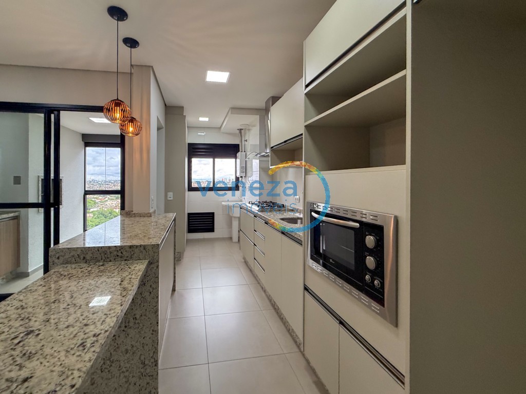 Apartamento para locação no bairro Gleba Palhano de Londrina com 81m<sup>2</sup> útil, 2 quartos, 2 vagas de garagem