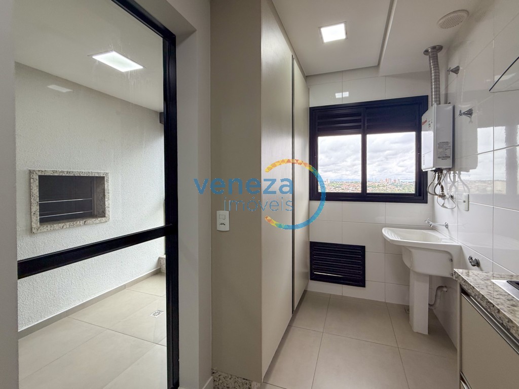 Apartamento para locação no bairro Gleba Palhano de Londrina com 81m<sup>2</sup> útil, 2 quartos, 2 vagas de garagem