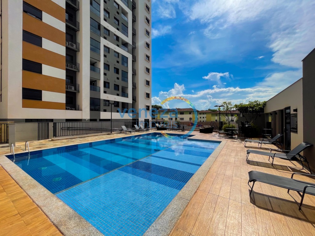 Apartamento para locação no bairro Gleba Palhano de Londrina com 81m<sup>2</sup> útil, 2 quartos, 2 vagas de garagem