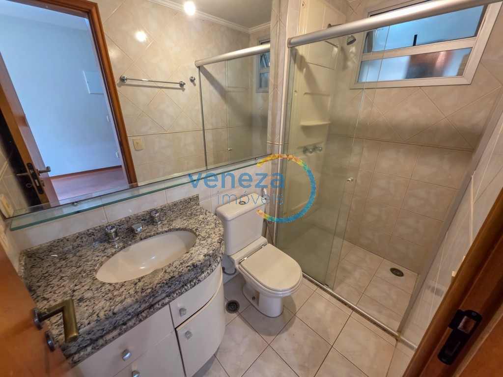 Apartamento para locação no bairro Gleba Palhano de Londrina com 94m<sup>2</sup> útil, 3 quartos, 1 vaga de garagem