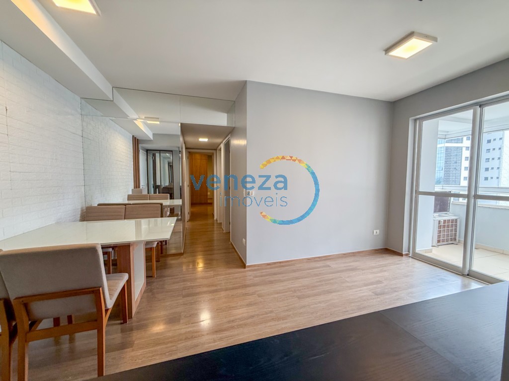 Apartamento para locação no bairro Gleba Palhano de Londrina com 75.5m<sup>2</sup> útil, 3 quartos, 1 vaga de garagem