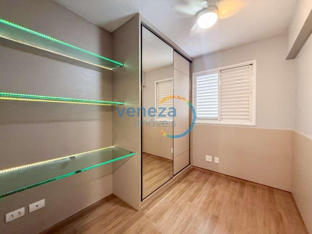 Apartamento para locação no bairro Gleba Palhano de Londrina com 75.5m<sup>2</sup> útil, 3 quartos, 1 vaga de garagem