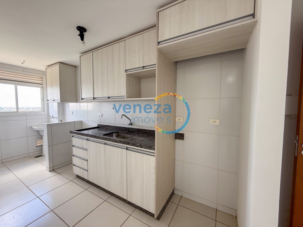 Apartamento para locação no bairro Gleba Palhano de Londrina com 68m<sup>2</sup> útil, 3 quartos, 2 vagas de garagem