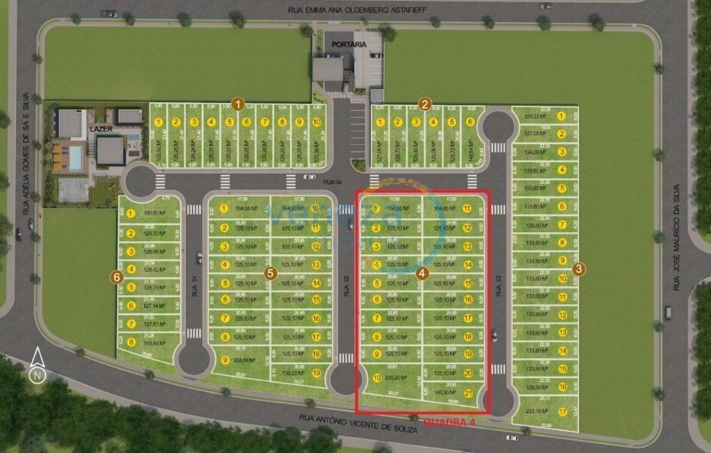 Terreno para venda no Pacaembu em Londrina com 125,1m² por R$ 206.415,00